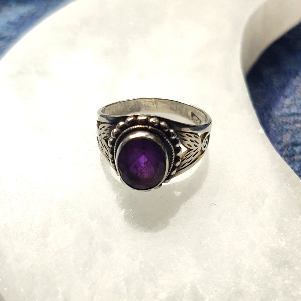 Amethyst and Silver ring